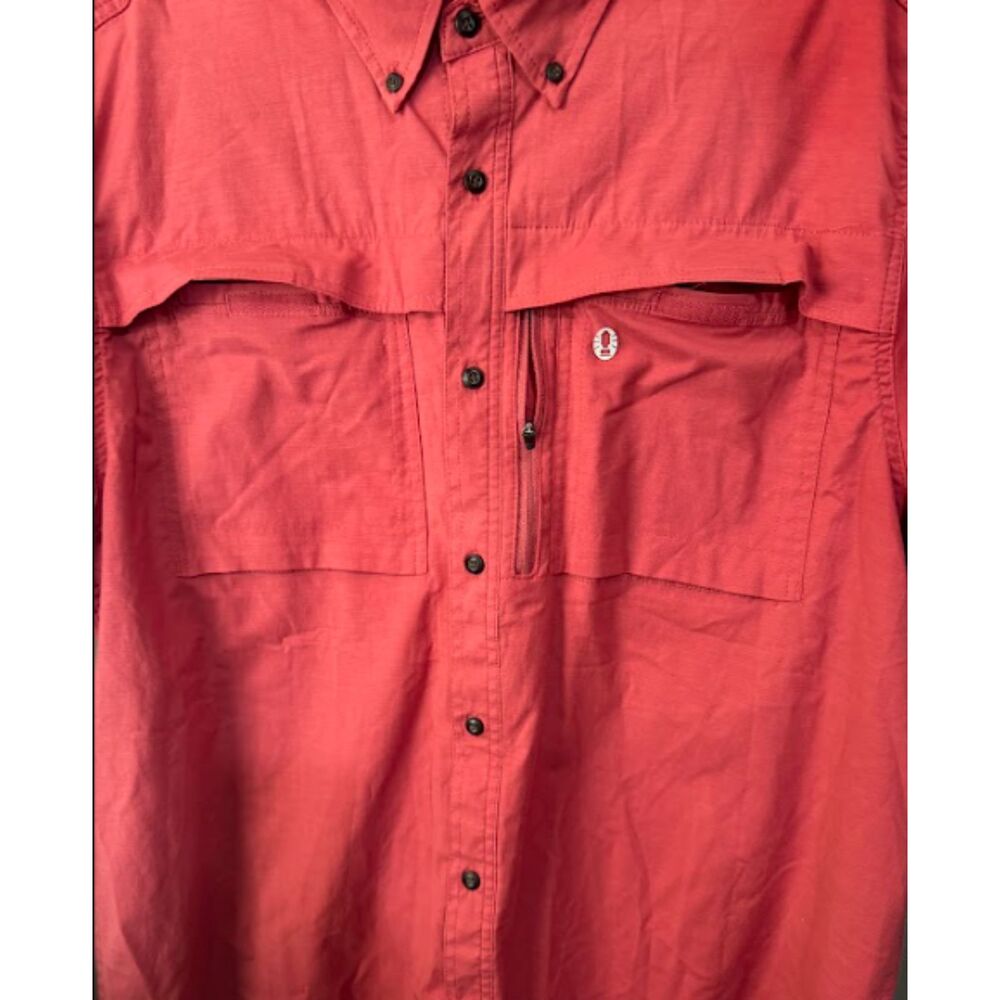Coleman Utility Performance XXL Vented Hiking Fishing Shirt Salmon Coral - Picture 8 of 10